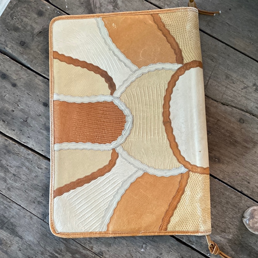 Vintage Carlos Falchi patchwork attaché